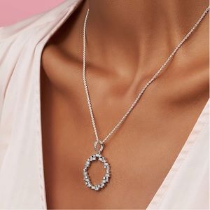 Pandora Sparkling Ice Cube Circle Pendant Necklace 45cm
